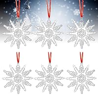 Funny Snowflake Ornament, Metal Penis Snowflake Ornament, Funny Christmas Ornaments Snowflake Pendant, Christmas Tree Spoof Ornament, for Festive Party Home Office Decor (6Pcs)