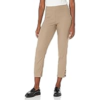 SLIM-SATION Women's Pull on 28 Inch Solid Fine Line Twill Ankle Pant