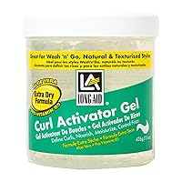 Ampro Long-Aid Activator Gel - Enriched with Aloe Vera, Protein, and Vitamin B Complex - Brings Essential Moisture to Strands - Defines Your Natural Curls - Extra Dry - 15 oz