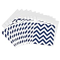 3dRose Navy and White Chevron Greeting Cards, Set of 12 (gc_193378_2)