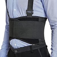 Working Lumbar Brace With Detachable Suspenders Lower Back Brace Fitness Waist Support Belt For Back Pain Relief, Injury Recovery, Heavy Lifting Support (Color : Black, Size : XX-Large)