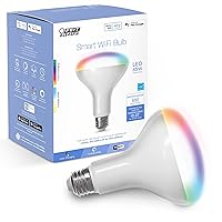 BR30 Smart Flood Light Bulb,2.4GHz WiFi Color Changing and Dimmable, No Hub, Works with Alexa or Google Assistant, BR30/RGBW/CA/AG, 65W, Multi-Color (RGBW), 1 Count (Pack of 1)