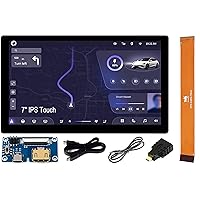 7inch IPS LCD Capacitive Touch Display 1024x600, Integrated Thin and Light Screen with Adapter Board, for Raspberry Pi/Jetson Nano/Windows/PC, Support Windows/Linux/Android