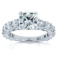Kobelli Cushion Moissanite (GH) Engagement Ring 3 2/5 CTW 14k White Gold