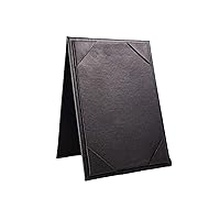 Risch Table Tents Mini Display, Double-Sided, Restaurant Menu Covers Holders, Table Menu Holder QR Code Insert, A-Frame Triangle Faux Leather, Vertical 4 X 6 Inches Black 12 Pack