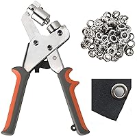 Handheld Hole Punch Pliers Grommet Tool Kit | Grommet Press Pliers,Portable Handheld Eyelet Machine with 500PCS Grommets of 3/8 Inch (10mm) Silver Eyelets