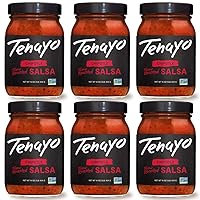 Tenayo Gourmet Chipotle Salsa (16 oz, 6 Jar) All Natural & Non GMO Medium Salsa with Spicy Chipotle Pepper - Taco & Tortilla Chip Dip - 6 Pack