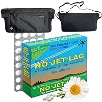 Miers Labs NO Jet Lag Homeopathic Jet Lag Remedy (1 Pack, 32 Tablets) & Travel Waist Pouch with RFID Blocking Technology, Hidden Travel Pouch, Travel Essential, Travel Accessories