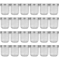 8oz / 250ml Mason Jars Glass Jelly Jars, Canning Jars With Regular Lids, Ideal for Honey,Jam,Baby Foods,Wedding Favors,Shower Favors, 24 Pack