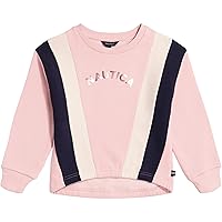 Nautica Girls' Fleece Popover Crewneck Sweatshirt