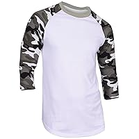 MX Mens 3/4 Sleeve Baseball T Shirt Soft Slim Fit Plain Jersey