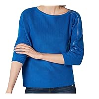 Womens Blue Zippered Sweater Size M