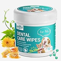 Dog Dental Care Finger Wipes - Effective Teeth Cleaning for Dogs & Cats - Comprehensive Tooth Brushing Kit with Dental Wipes - Reduces Plaque and Freshens Breath