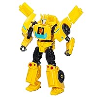 Transformers EarthSpark Warrior Class Bumblebee 5-Inch Robot Action Figure, Converts in 19 Steps, Interactive Toys for Boys and Girls Ages 6 and Up
