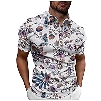 Men's Short Sleeve Summer Short Sleeve Plus Size Outdoor Shirt Sport Golf Trendy T Shirts Printed Fashion Retro Short Sleeve Top Father's Day Gift