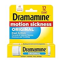 Dramamine Kids Chewable Motion Sickness Relief Grape Flavor 8 Count 3 Pack Original Motion Sickness Relief Travel Vial 12 Count