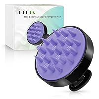 HEETA Hair Scalp Massager Brush, Updated Hair Shampoo Brush, Wet & Dry Scalp Exfoliator with Soft Silicone Bristles, Head Massager Washing Hair Care Tool for Women Men Kid for All Hair Types (Black)