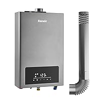 Natural Gas Tankless Water Heater with Vent Pipe, Indoor Max 3.6 GPM, 80,000 BTU Instant Hot Water Heater