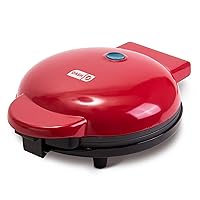 Express 8” Waffle Maker for Waffles, Paninis, Hash Browns + other Breakfast, Lunch, or Snacks, with Easy to Clean, Non-Stick Cooking Surfaces - Red