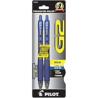 Pilot, G2 Premium Gel Roller Pens, Bold Point 1 mm, Pack of 2, Black
