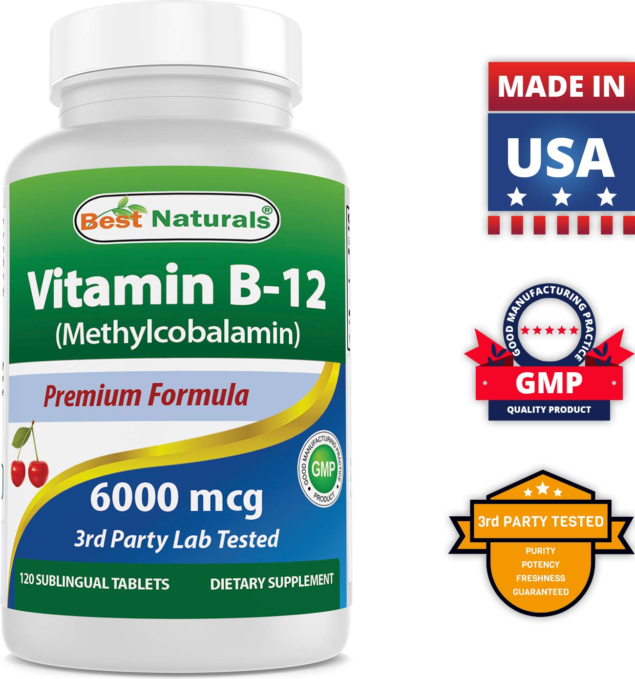 Best Naturals Folic Acid 1000 mcg & Vitamin B12 6000 mcg