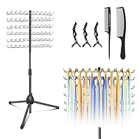 Braiding Hair Rack with 144 Pegs, Height Adjustable Braiding Rack, 2 Sides Metal Braiding Stand with Hair Braiding Tools, Easy to Carry Braid Rack for Hair Salon Home Traveling