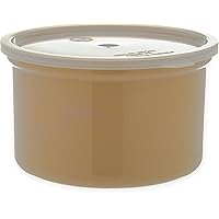 Carlisle FoodService Products Classic Round Storage Container Crock with Lid for Kitchen, Restaurants, Home, Plastic, 1.5 Quarts, Beige