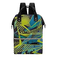 Geometric Grunge Urban Diaper Bag Backpack Travel Waterproof Mommy Bag Nappy Daypack