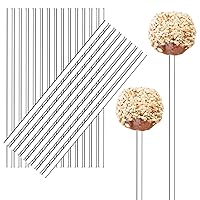 100 Pieces Acrylic Cake Pop Sticks Lollipop Stick Clear Reusable Acrylic Rods for Making Candy, Dessert, Cupcake Toppers, Chocolate(4mm Diameter, 6 Inch)