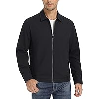 MAGCOMSEN Men's Lightweight Jackets Full Zip Up Light Coat Laydown Collar Jacket Casual Windbreaker Jacket with Zip Pockets