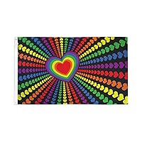3'x5' Rainbow Love Hearts Flag