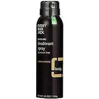 Every Man Jack Spray Deodorant, Sandalwood, 3.5 Ounce