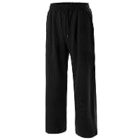 Ohoo Mens Sweatpants Open Bottom Lounge Pants with Pockets Yoga Running Workout