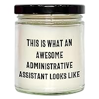 Cute Administrative Assistant Gifts for Her | This is What an Awesome Administrative Assistant Looks Like 9oz Vanilla Soy Candle | Mother's Day Unique Gifts