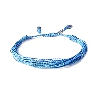Custom Sized Light Blue Awareness Bracelet for Prostate Cancer, Graves Disease, Cushing Syndrome - Handmade Adjustable Pull Cord Cause Jewelry for Men, Women and Kids