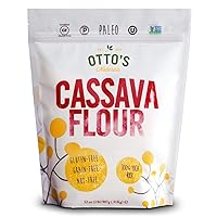 Otto's Naturals Cassava Flour (2 Lb. Bag) Grain-Free, Gluten-Free Baking Flour - Made From 100 % Yuca Root - Certified Paleo & Non-GMO Verified All-Purpose Wheat Flour Substitute (Pack of 2)2