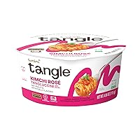 Tangle Kimchi Rosé Tangluccine - Instant Pasta Noodles, Microwave Ready, Firm Bouncy Air Dried Noodles, Korean Inspired Fettuccine With Kimchi in Creamy Tomato Sauce [4.06 OZ (115g) x 6 Bowl]