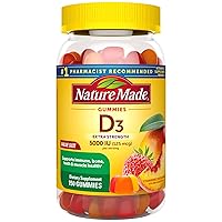 Extra Strength Vitamin D3 5000 IU (125 mcg) per serving, Dietary Supplement for Bone, Teeth, Muscle and Immune Health Support, 150 Gummies, 75 Day Supply