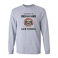 Long Sleeve Adult T-Shirt University of American Samoa Law School DT (Medium, Sports Gray)