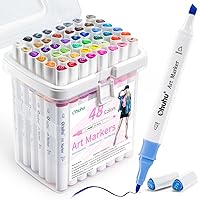 Ohuhu Markers for Adult Coloring Books: 36 Colors Coloring Markers Dual  Tips Fine & Brush Pens Water-Based Art Markers for Kids Adults Drawing  Sketching Bullet Journal Non-bleeding - Maui - Black