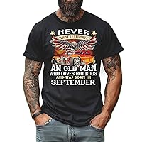 Never Underestimate an Old Man Who Loves Hot Rod Born in September: Men's Racing Shirt, Custom Shirt