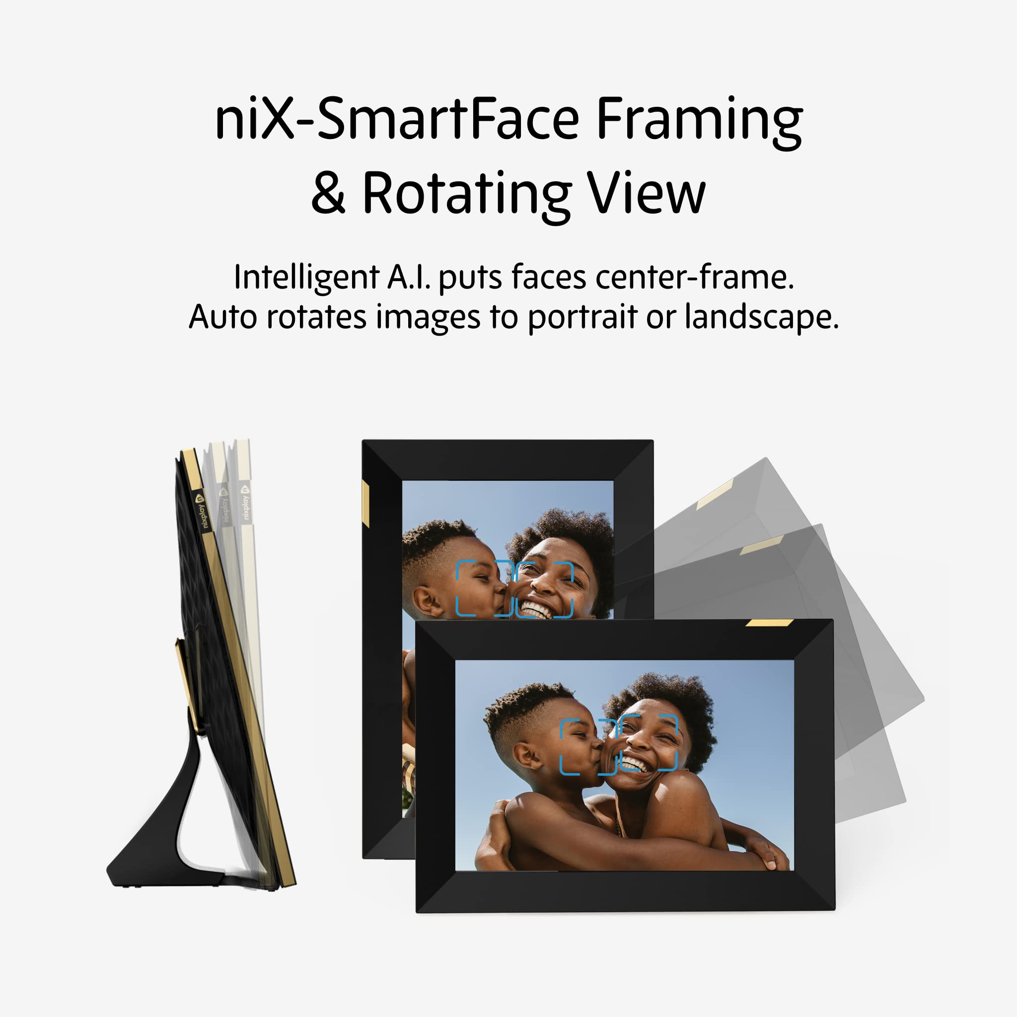 Nixplay W10K - Black Gold 10.1 inch Touch Screen Digital Picture Frame with WiFi - Share Photos and Videos Instantly via Email or App - Preload Content