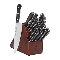 HENCKELS Solution Razor-Sharp 18-pc Knife Set, Chef Knife, Bread Knife, Steak Knife, German Engineered Informed by 100+ Years of Mastery, Brown