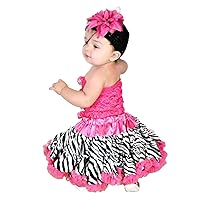 Hot Pink Lace Tubetop Top Zebra Pettiskirt Skirt Tutu Set Girl Clothing 1-8y