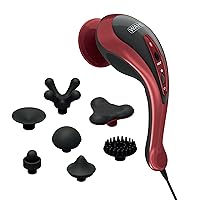 Wahl Clipper Deluxe Heated Therapy Corded Handheld Rotary Massage Kit - 8 Unique Attachments for Back Massage, Neck Massage, Leg Massage, Hand Massage, and More – FSA Eligible - Model 4344