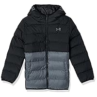 Under Armour Boys' Pronto Colorblock Puffer Jacket, Mid-Weight, Zip Up Closure, Repels Water