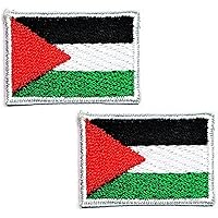 Kleenplus 2pcs. 0.6X1.1 INCH. Mini Palestine Flag Patch Tactical Military Flag Embroidered Patches Country Flag Stickers Embroidery Craft Decoration Jackets Hat Clothing Costume