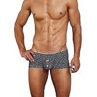 SEOBEAN Mens Sexy Low Rise Boxer Underwear Fit Trunks with Cup-Shaped