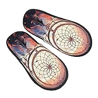 Native American Dream Catcher Print Furry Slipper For Women Men Winter Fuzzy Slippers Soft Warm House Slippers For Indoor Outdoor Gift
