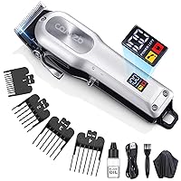 COMZIO Hair Clippers for Men, Cordless Barber Clippers Professional Hair Cutting Kit,Rechargeable Beard Trimmer, Home Haircut & Grooming Set with Large LED Display & High-Performance Electric Clippers